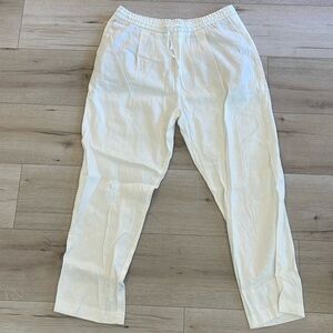 Men’s White Linen Drawstring Pants, XL, NWOT